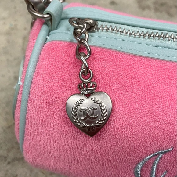 Y2K Juicy Couture Pink Heritages Barrel Bag - Pink with Mini Bag Charm - Picture 2 of 5